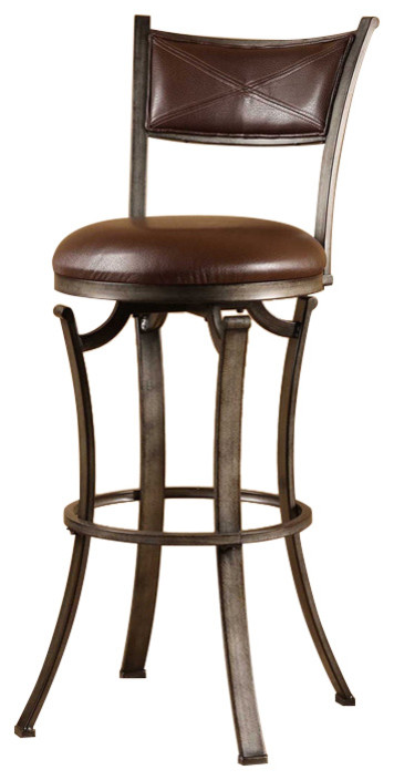 Drummond Rubbed Pewter Swivel Bar Stool