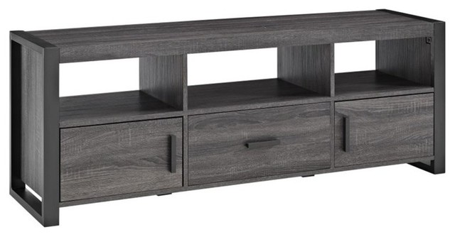 Pemberly Row 60 Charcoal Grey Wood TV Stand