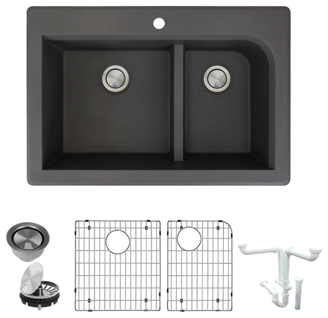 Radius Granite 33 Drop Kitchen Sink Kit Contemporary Kitchen