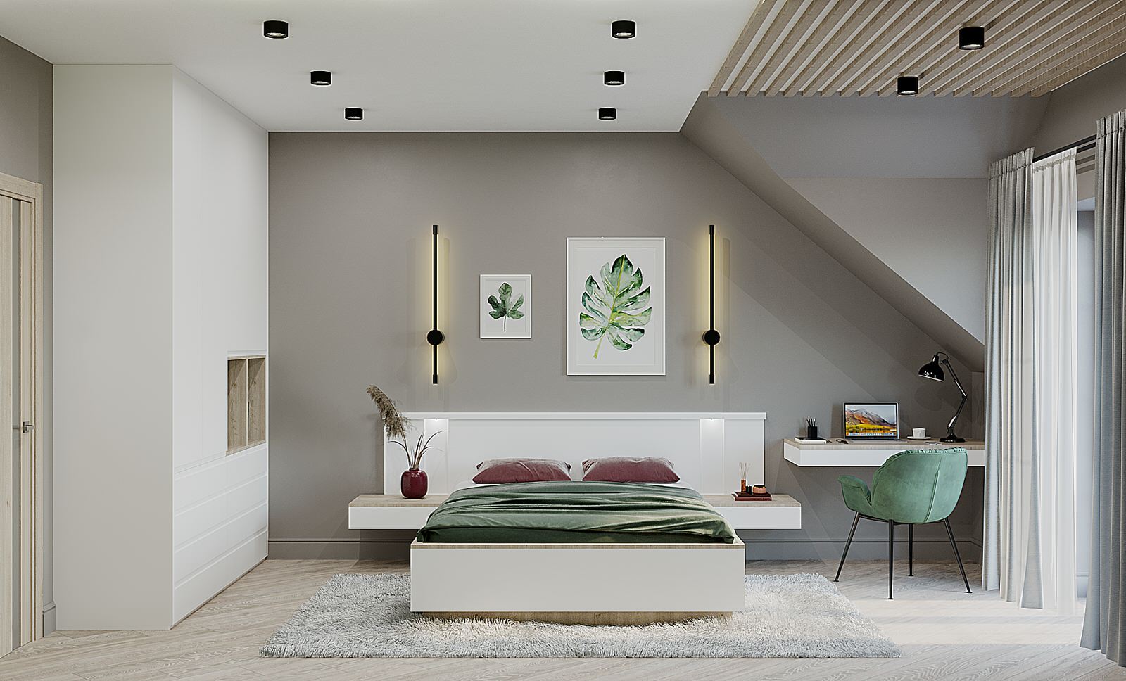 Спальня для молодой пары в ЭКО-стиле