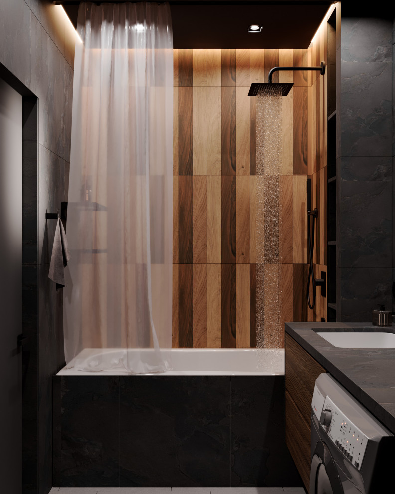 Евро однокомнатная квартира в монохромной гамме  в ЖК Московские кварталы