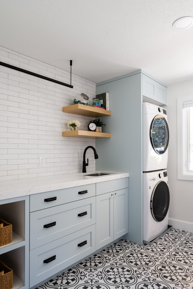 Transitional laundry room photo in Salt Lake City