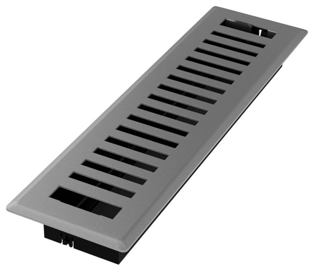 Gray Granite Montezuma Floor Register, 2x12 Contemporary Registers