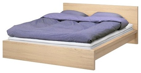Malm Bed Frame, White Stained Oak