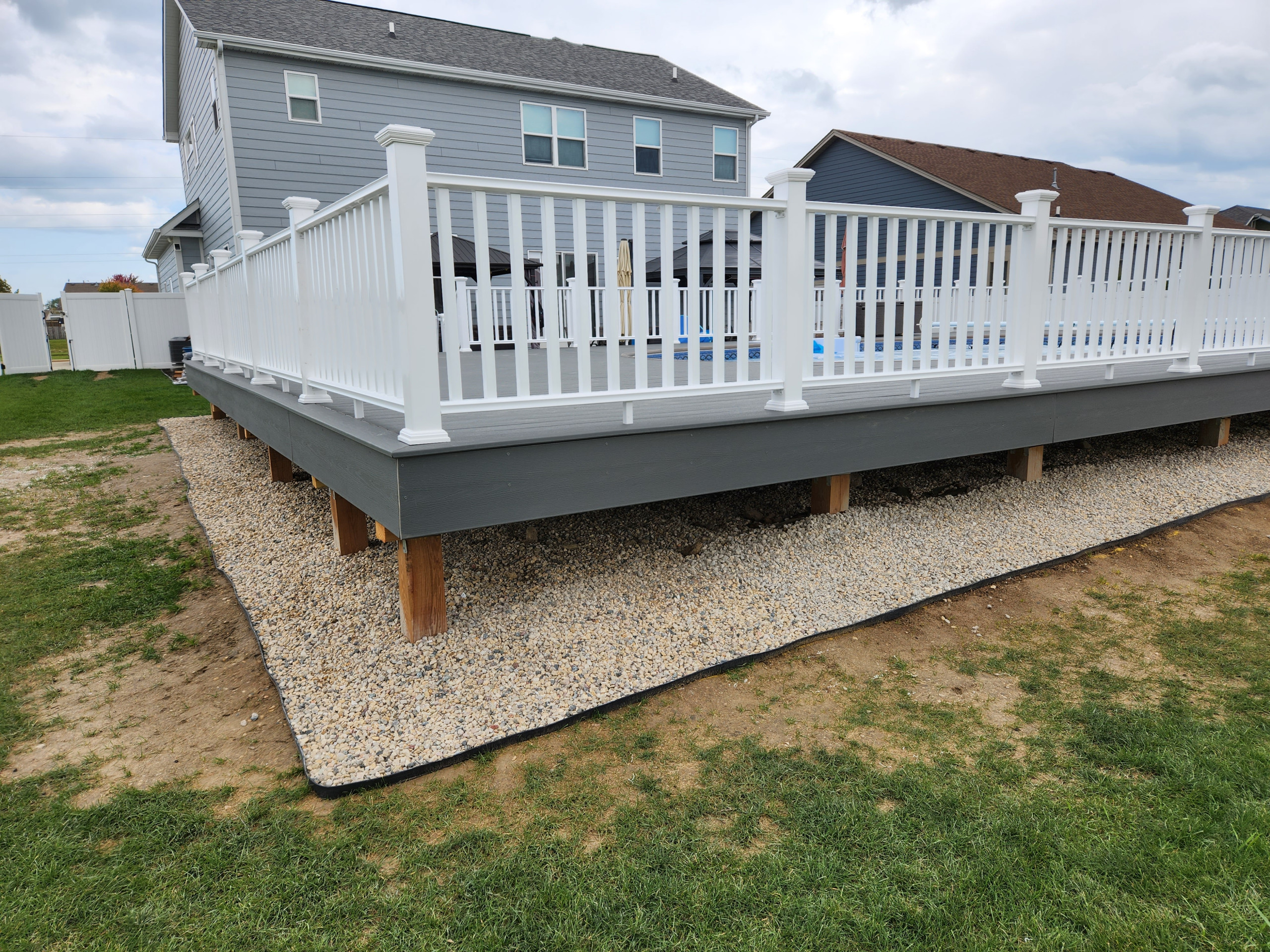 Composite deck around pool