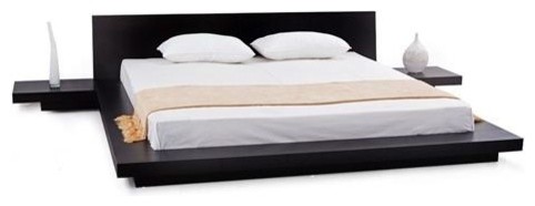 Modern Platform Bed Headboard And 2 Nightstands Espresso Queen Contemporary Platform Beds By Hilton Furnitures