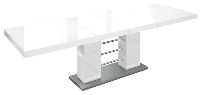 Linosa Gloss Dining Table With Extension White Linosa Gloss Dining Table With Extension White