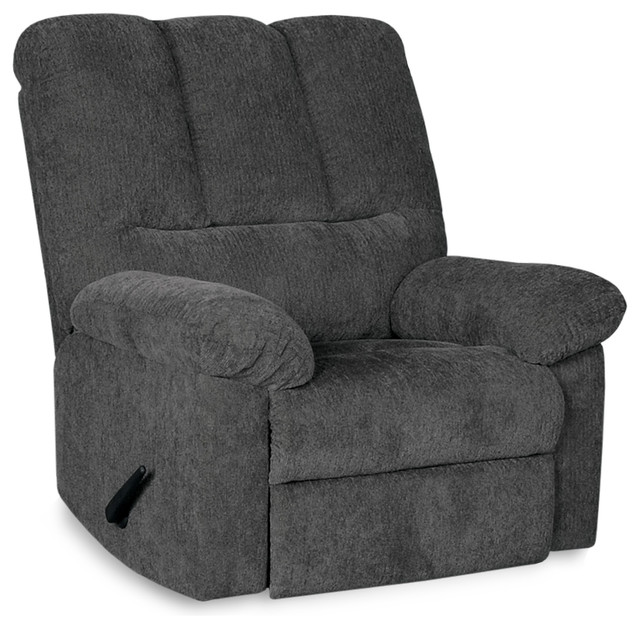 Ethan Blue Swivel Rocker Recliner Contemporary Recliner Chairs by