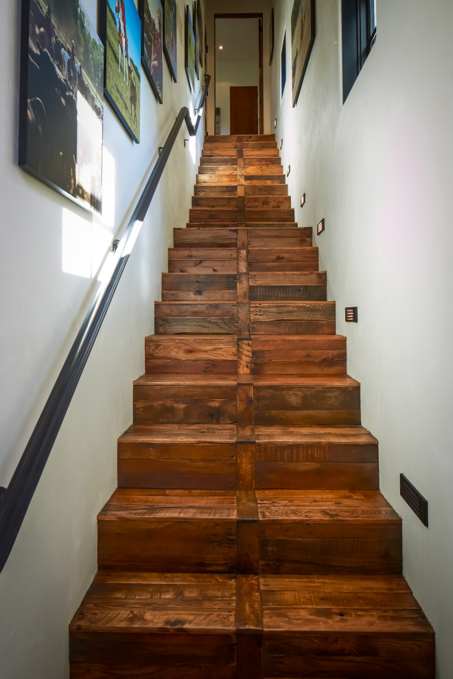 Inspiration for a rustic staircase in Houston.