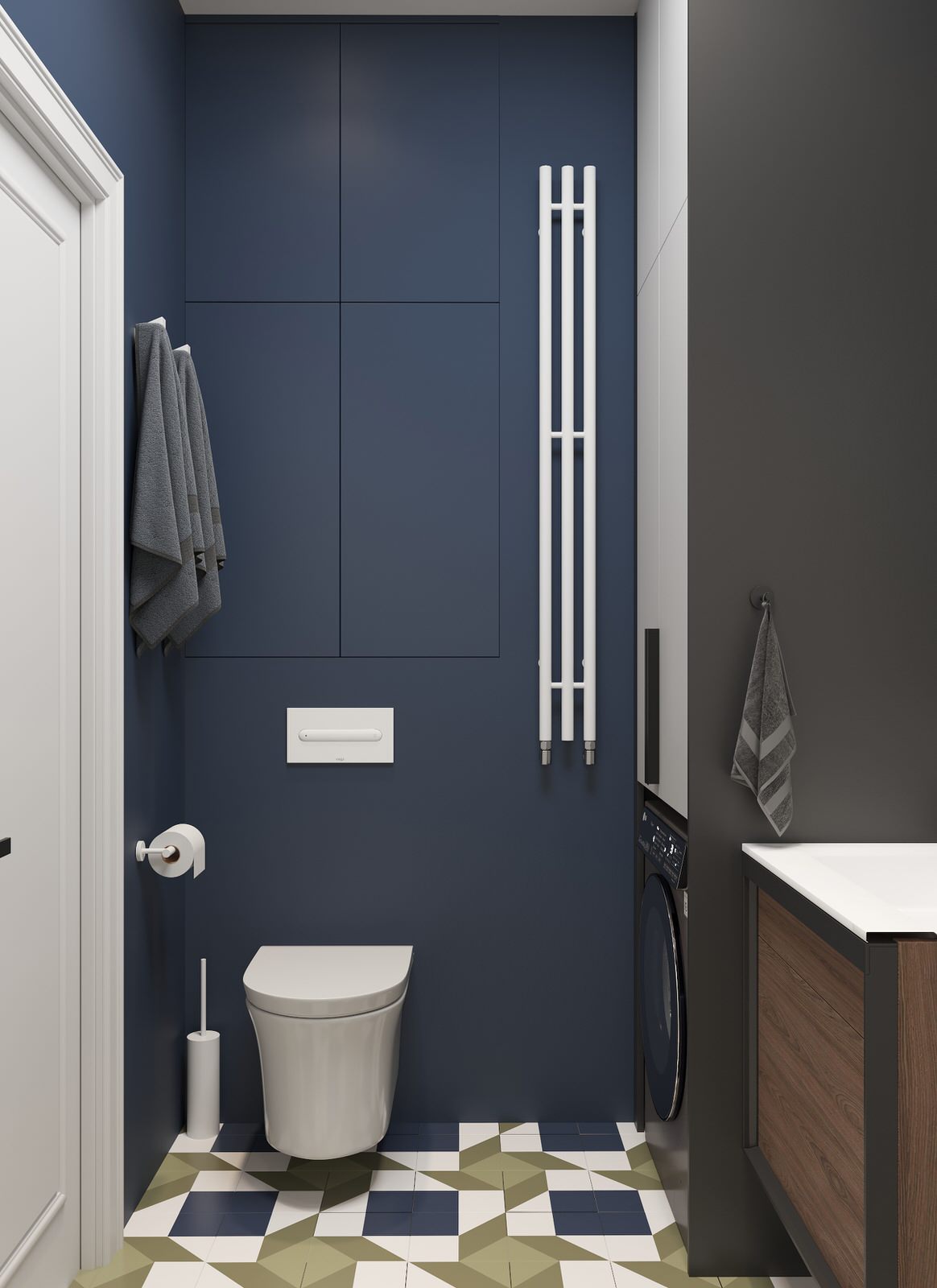 Интерьер однокомнатной квартиры в темных оттенках