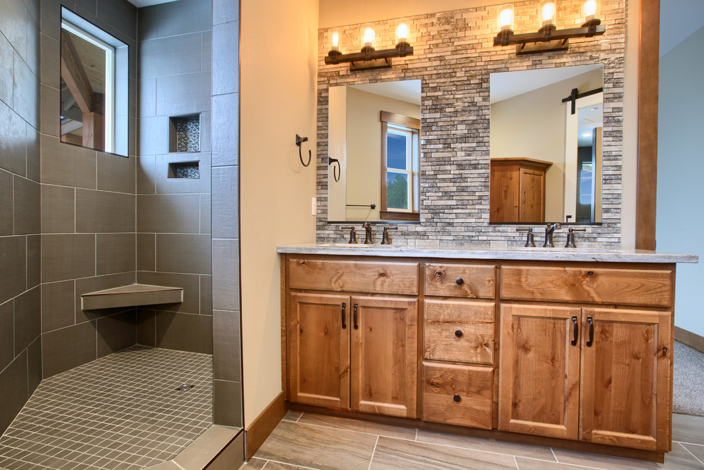 Mountain style bathroom photo in Seattle