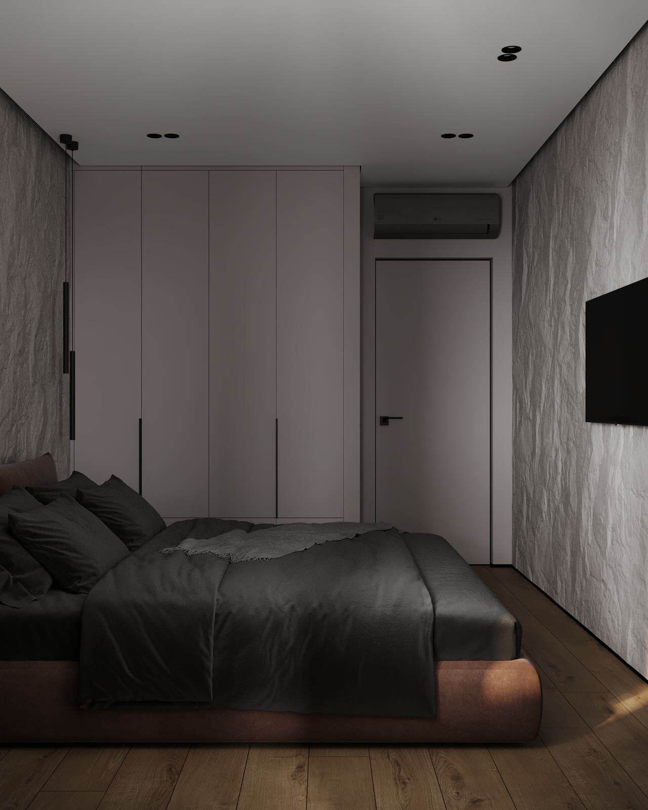 Спальня (трехкомнатная квартира в ЖК "Илмари", Пенза)