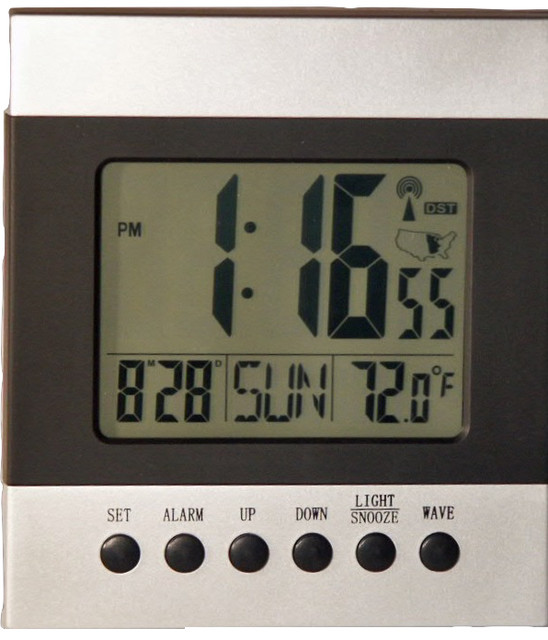 Atomic Alarm Clock With 1.5" Numbers Contemporary Alarm Clocks by