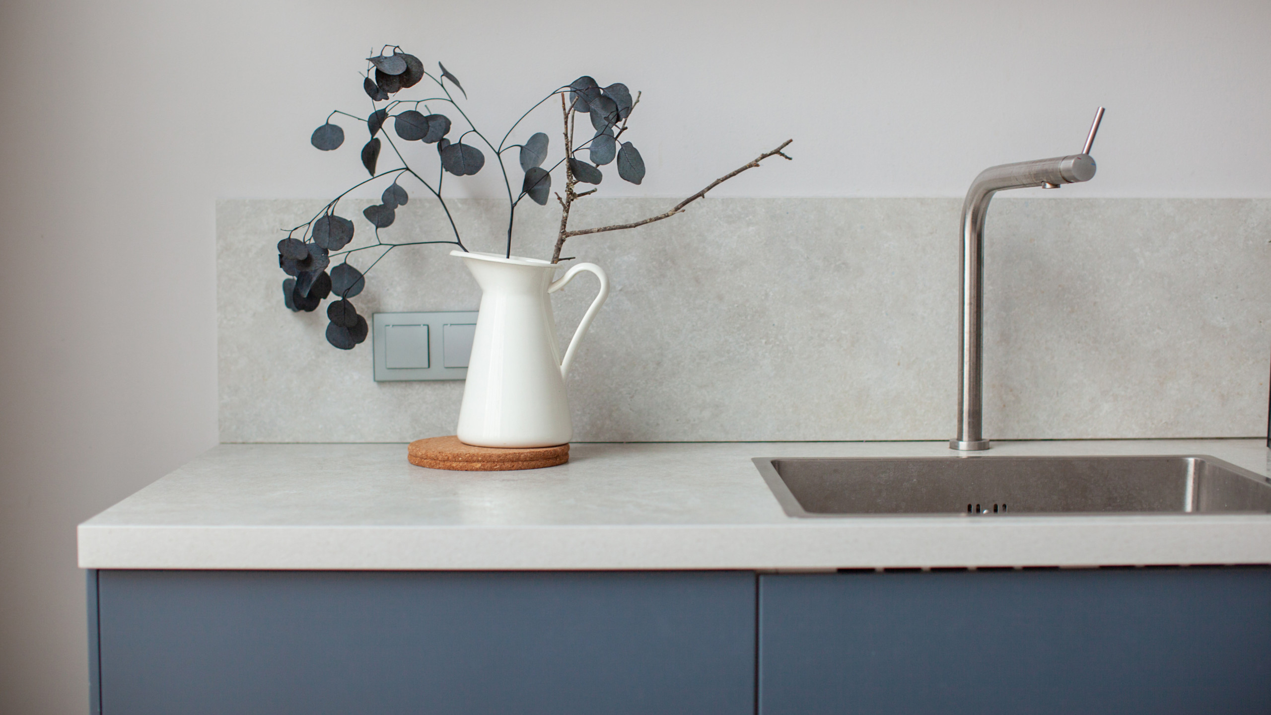 Bright Contemporary Kitchen with Natural Accents in Hertford