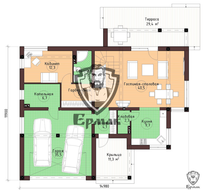 План 1-го этажа