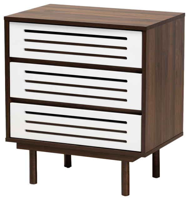 Simbley MidCentury Modern TwoTone Nightstand Midcentury