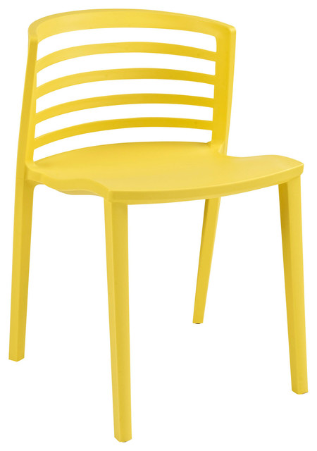 Modern Contemporary Kitchen Dining Side Chair Yellow, Outdoor and Indoor