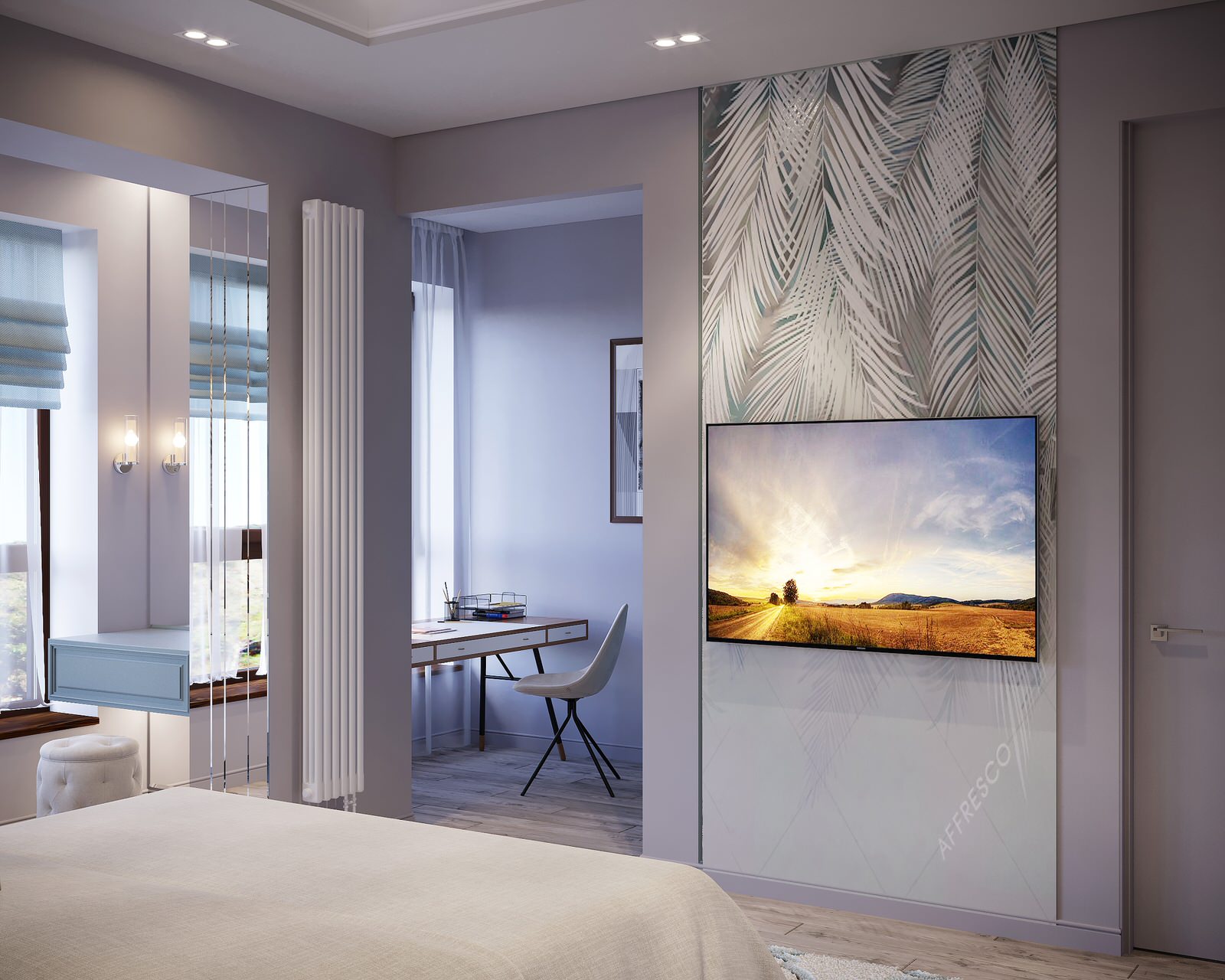 Визуализация (настройка света, материалов) квартиры в Москве.