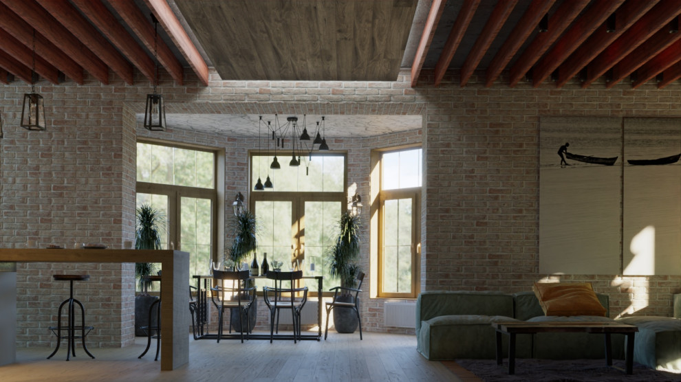 Проект пристройки кухни-гостиной к дому (визуализация и реализация)