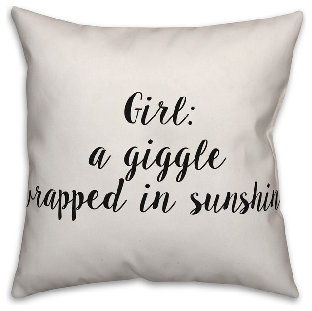 Girl Definition, 18"x18" Contemporary Decorative Pillows by
