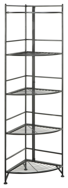 Xtra Storage 5 Tier Folding Metal Corner Shelf