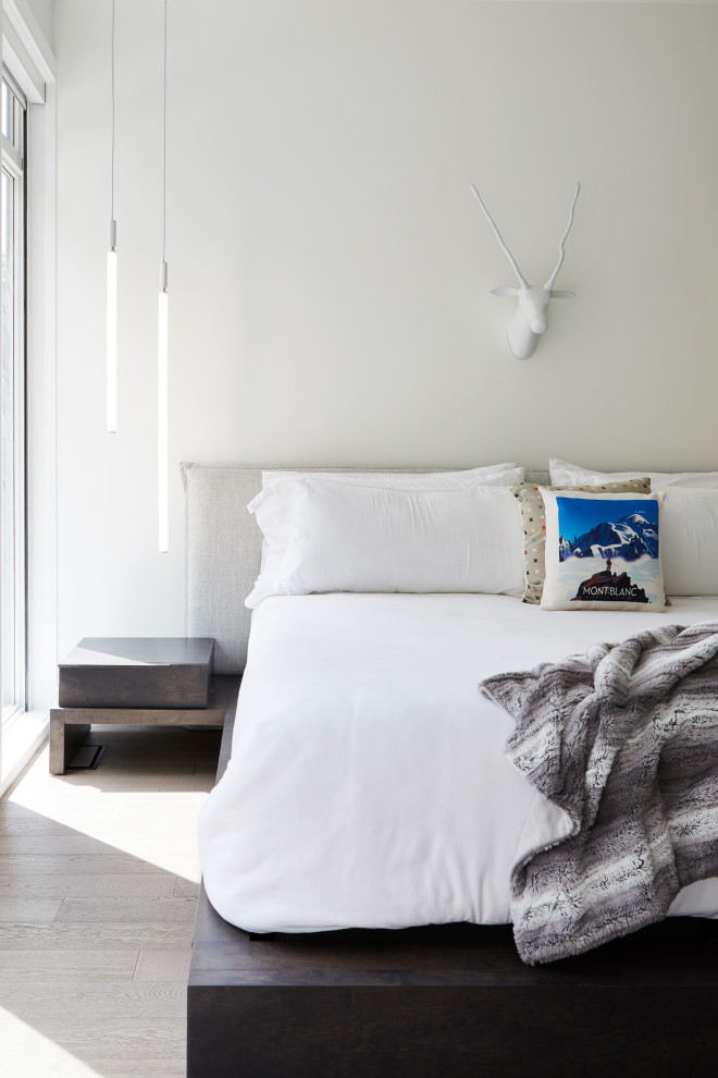 Example of an eclectic bedroom design in Toronto