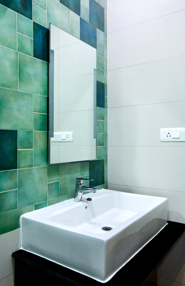 Eclectic bathroom in Bengaluru.