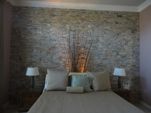 Mosaic Tile  Wall  Modern Bedroom  Houston by Katy 