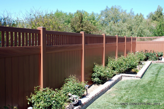 Walnut Vinyl Wood Look Fencing Gates Railing Patio Covers Etc