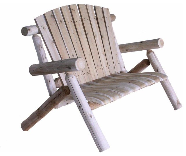 Lakeland Mills 4 Foot Cedar Log Love Seat Natural Rustic