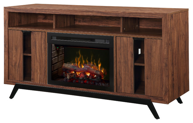 Dimplex Jane Media Console Fireplace With Logs Midcentury