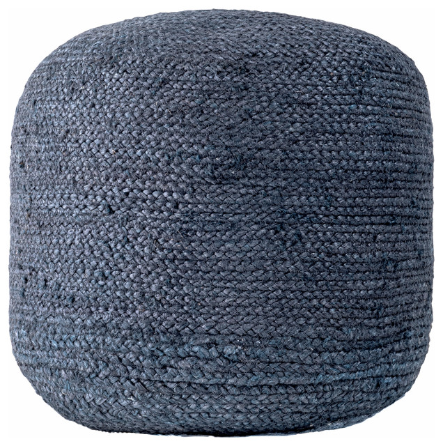 nuLOOM Braided Evita Jute Natural, Fiber Cable Pouf - Beach Style ...