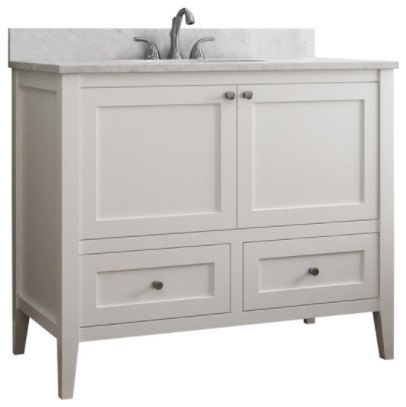 Vincent 2 Drawer Bathroom Vanity Transitional Vanities Vincent 2 Drawer Bathroom Vanity White 42