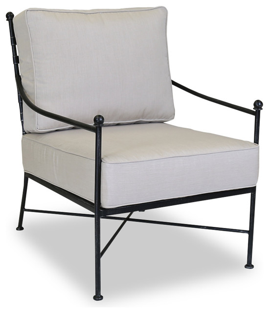 Sunset West Provence Club Chair With Cushions, Cushions: Canvas Granite