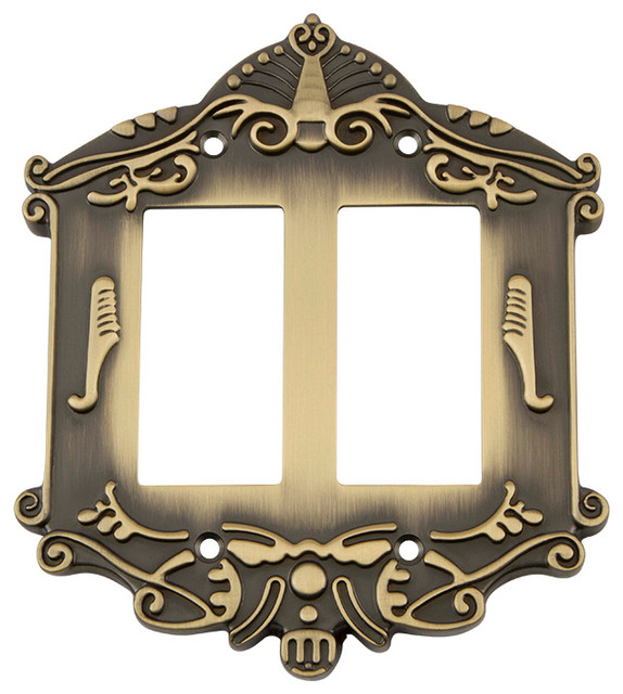 NW Victorian Switch Plate With Double Rocker Victorian Switch