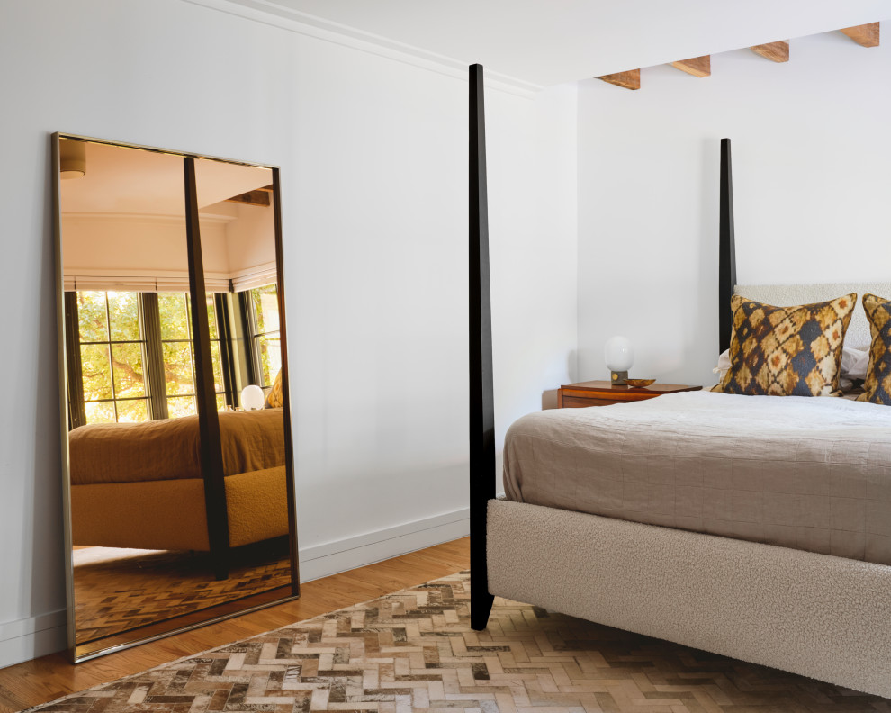 Transitional bedroom photo in Austin