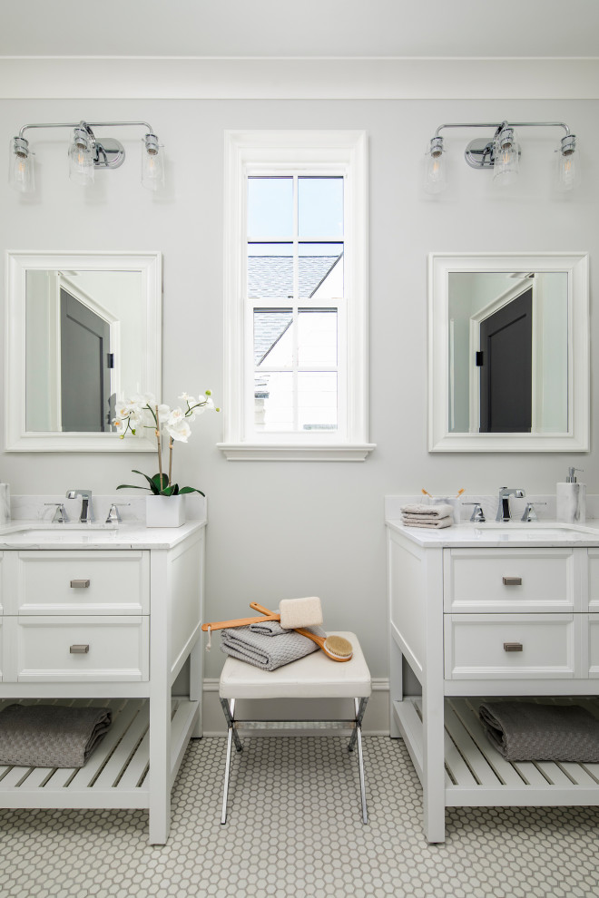 Example of a transitional bathroom design in Charlotte