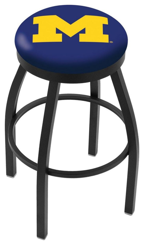 Holland L8B2B Michigan 25" Swivel Counter Stool Black Contemporary Bar Stools And Counter