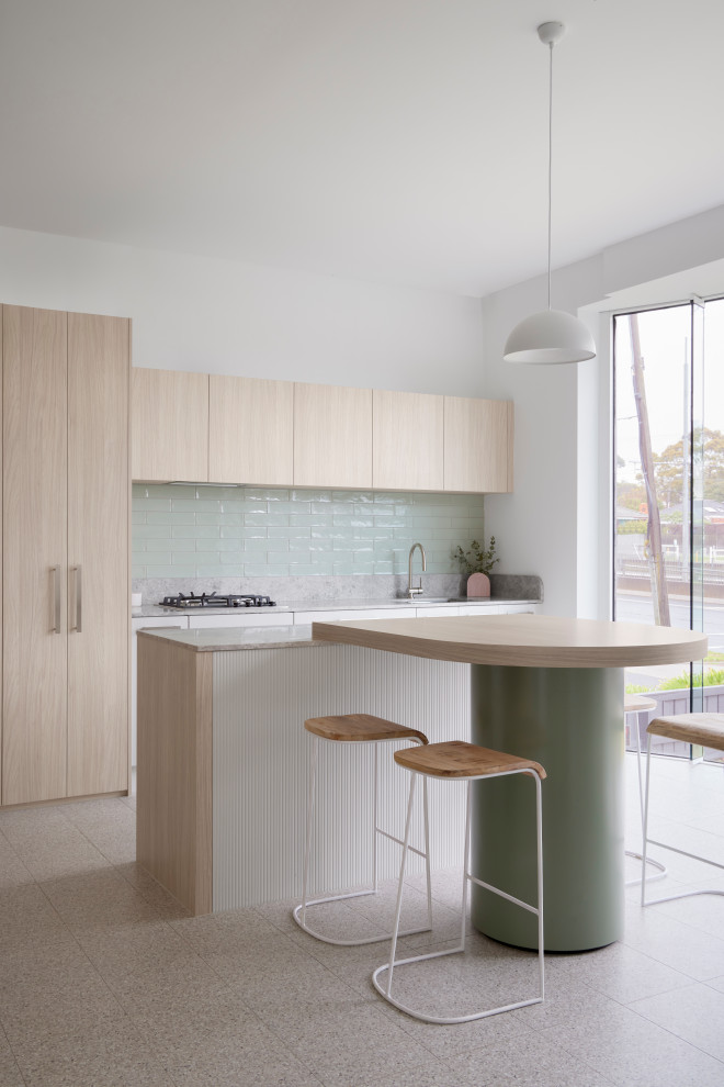 Photo of a beach style kitchen in Melbourne.