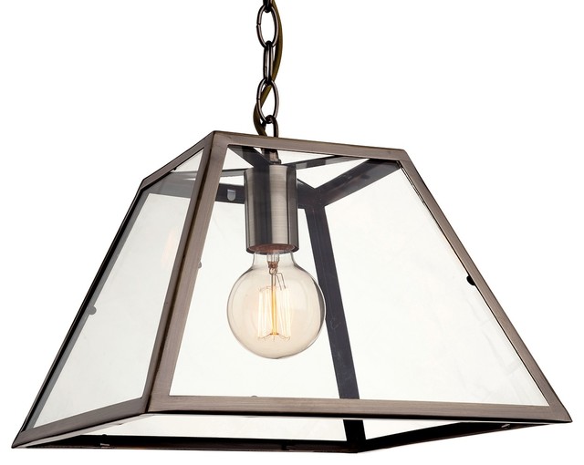 Kew Modern Single Pendant, Antique Brass