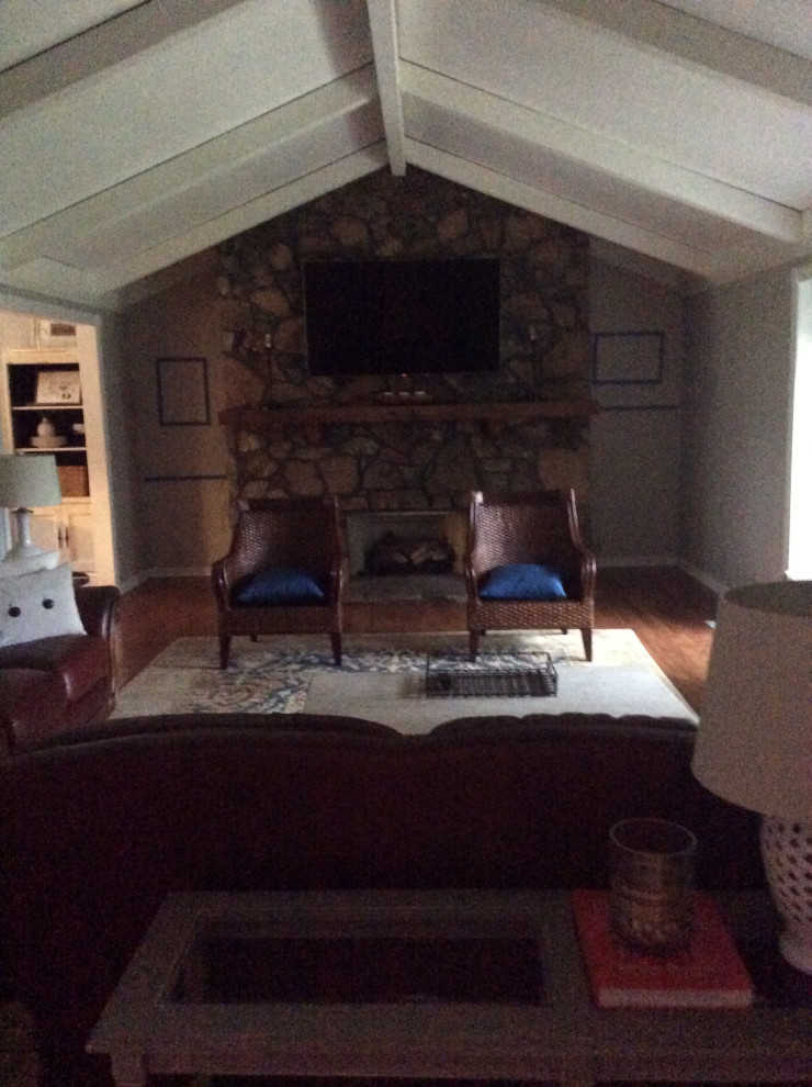 Bookcases or consoles beside fireplace?