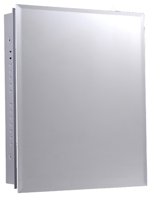Euroline Medicine Cabinet, 16"x22", Beveled Edge, Flush Mounted
