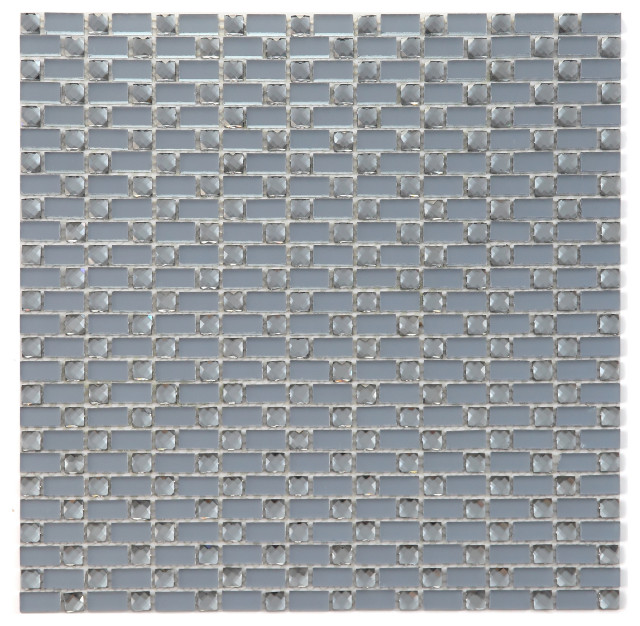 Reflections Blue Diamond Cut & Frosted Glass Mirror 12x12 Decorative Wall Tile