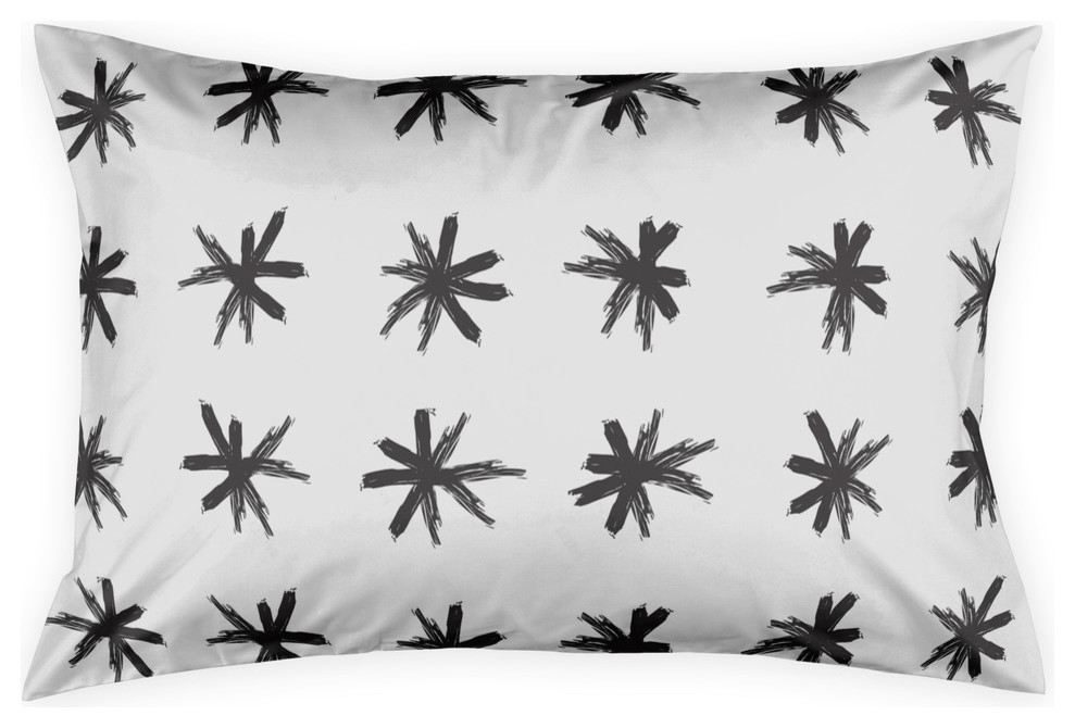 Black And White Asterisk Pillow Sham Contemporary Pillowcases