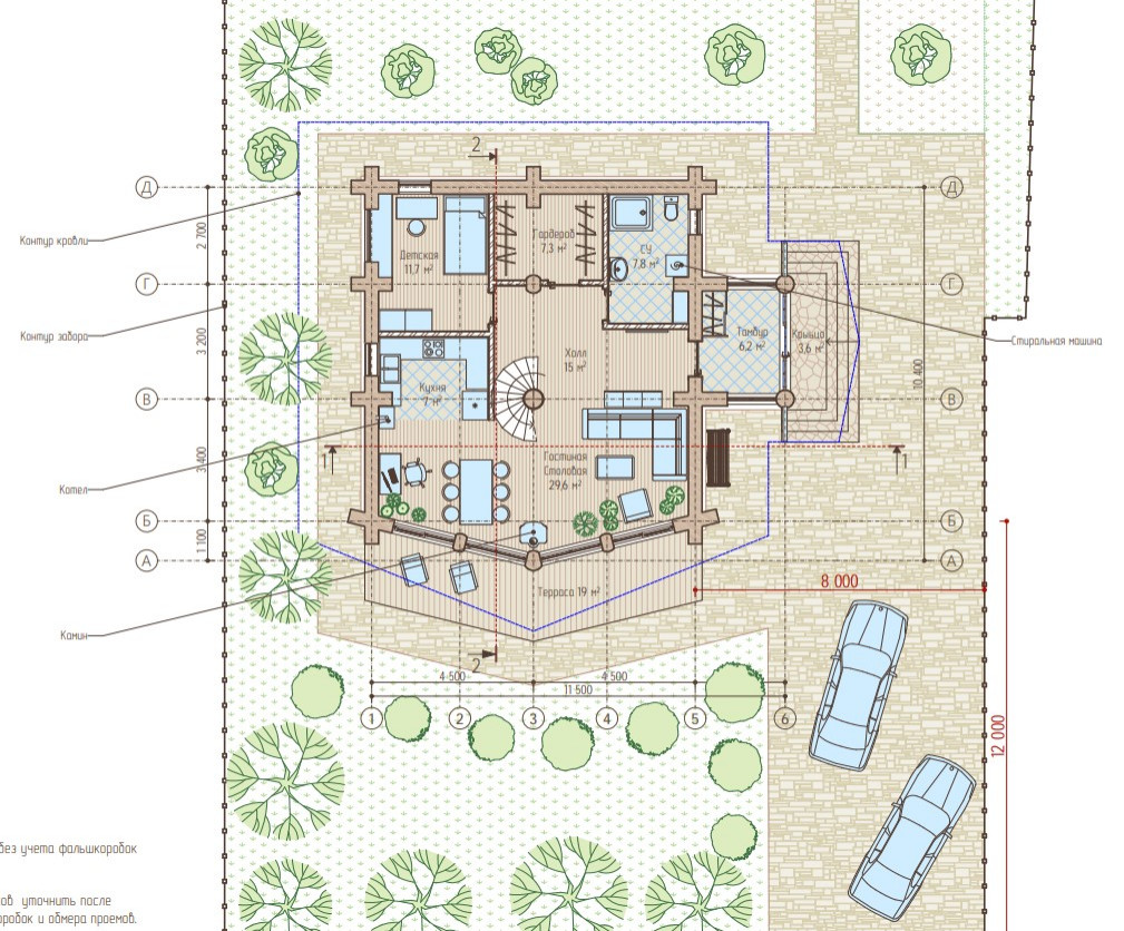 Жилой дом 122 кв.м из бревна