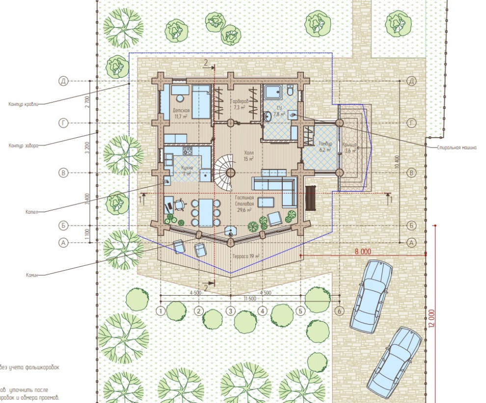 Жилой дом 122 кв.м из бревна