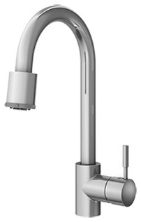 Azur Contemporary Polished Chrome Pull-Down Spray Faucet , Solid Brass