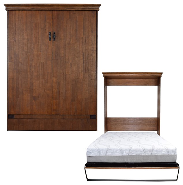 Saw Mill Queen Size Murphy Bed Restoration Brown