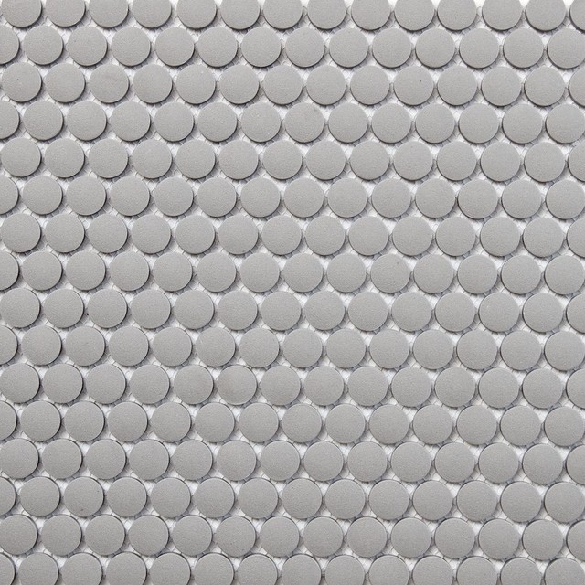 Retro Unglazed Penny Round Mosaic Light Gray Sample Retro Unglazed Penny Round Mosaic
