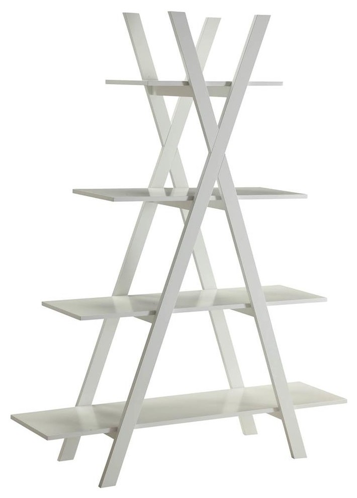 A Frame Bookshelf In White Contemporary Display And Wall